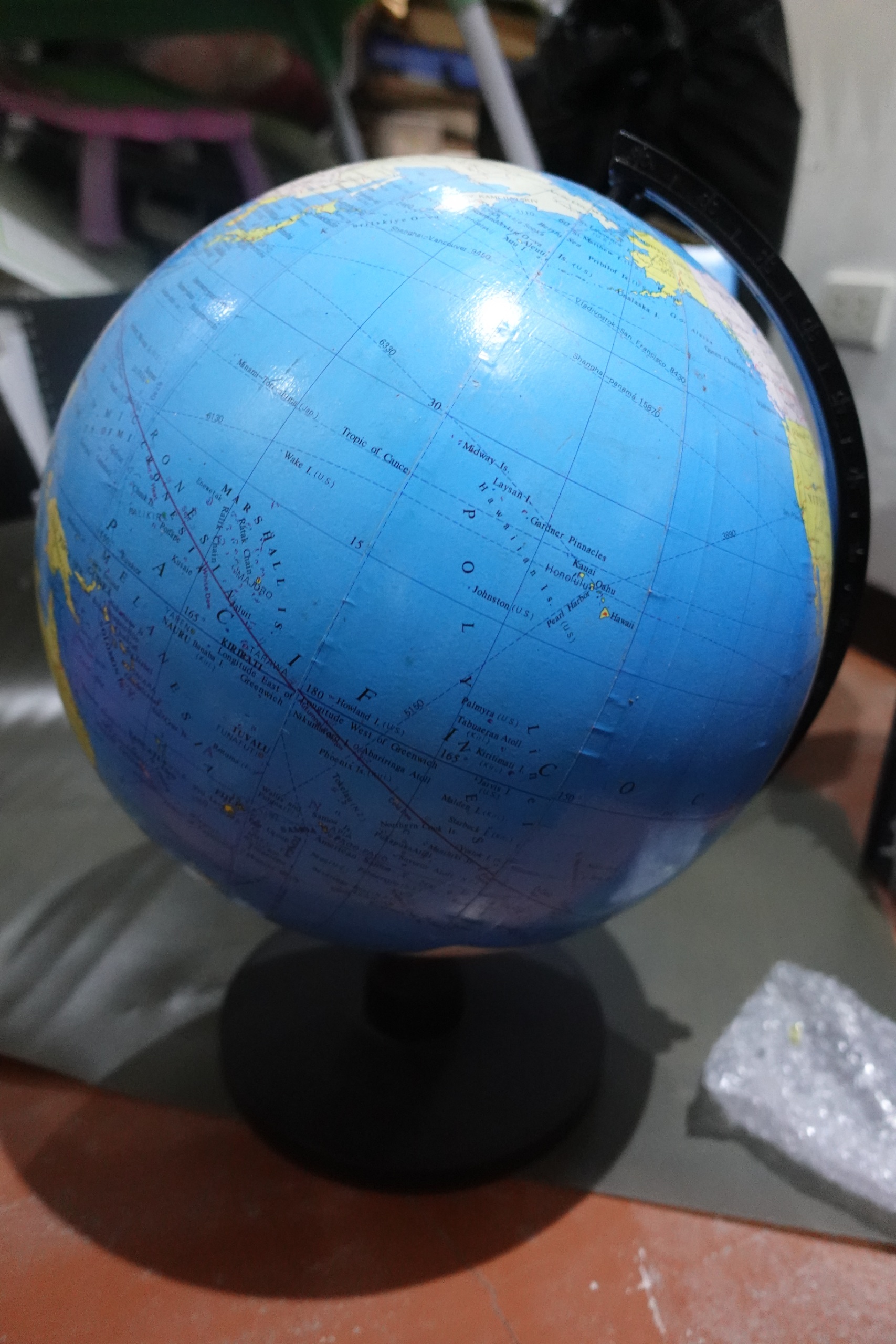 Small Desk Globe with Black Stand (Used)