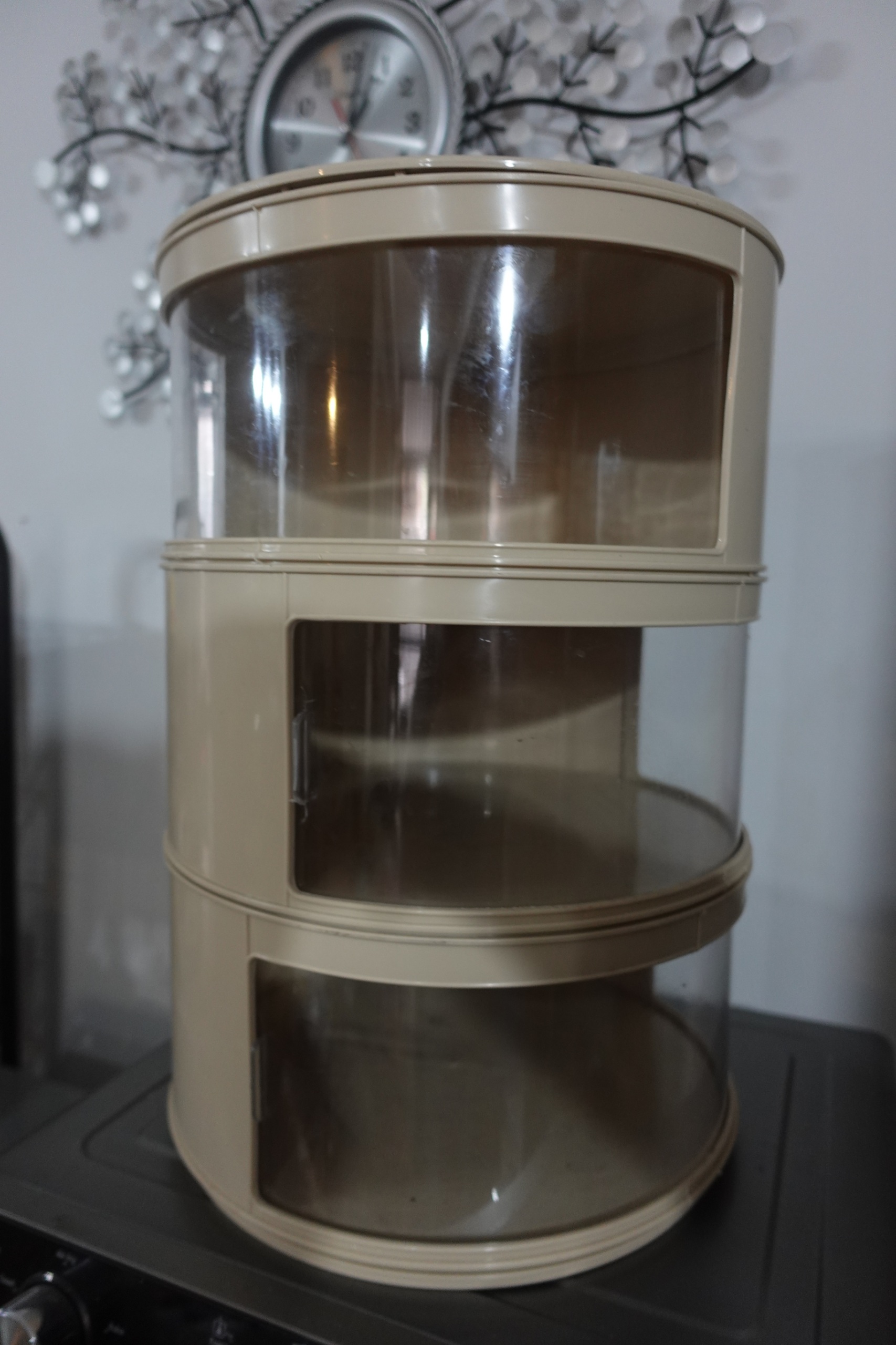 Rotating 3 Tier Plastic Storage Organizer with Front Openings