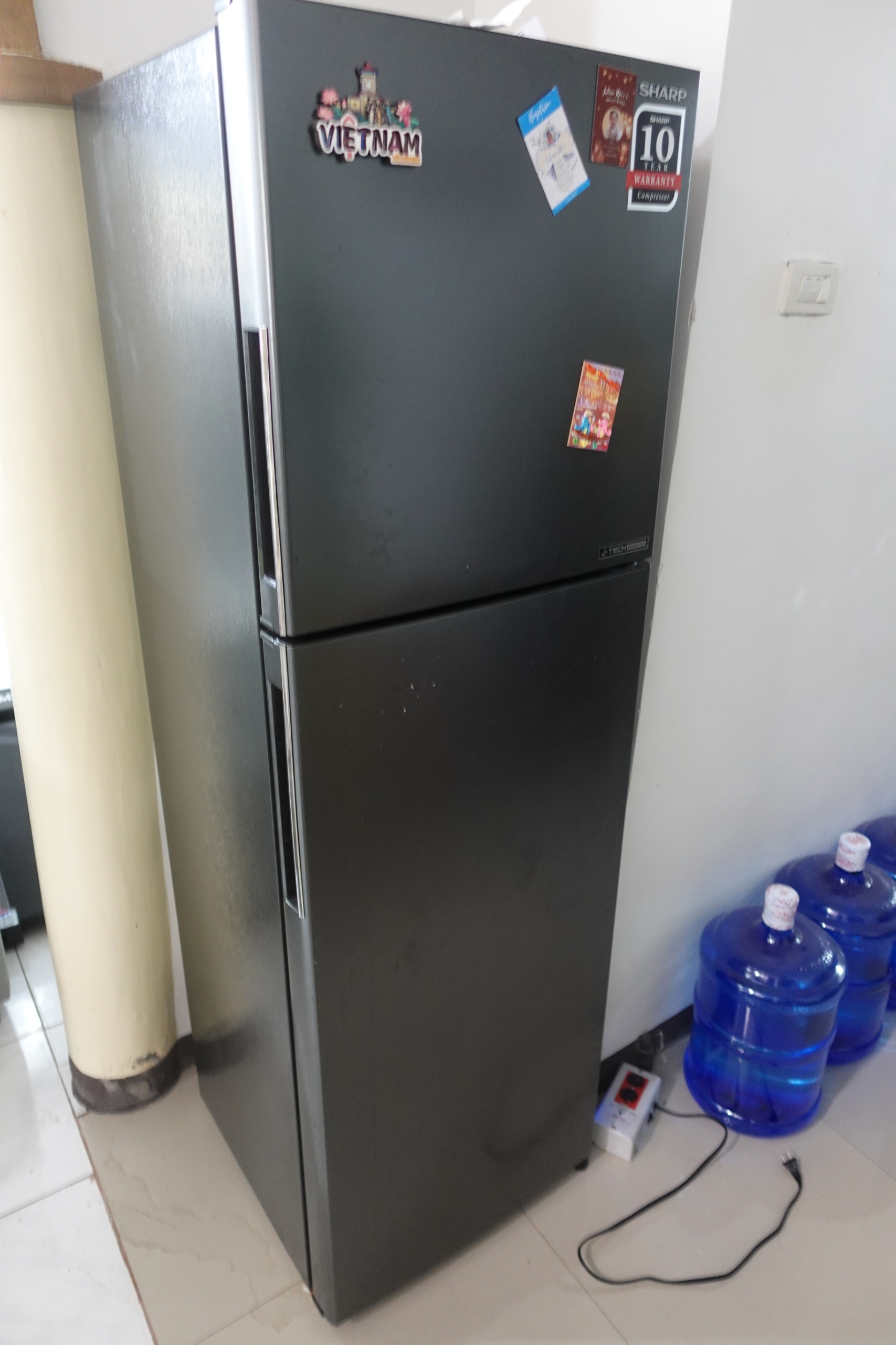 Sharp 2 door refrigerator dark gray